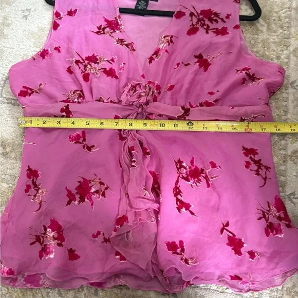 Vintage Y2K Silk Blend Crushed Velvet Top - Picture 7 of 8